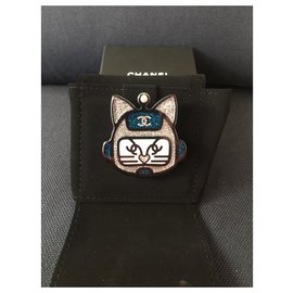 Chanel-Chanel Cat Brooch-Blue