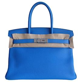 Hermès-HERMES BIRKIN BAG 30 hydra blue-Blue